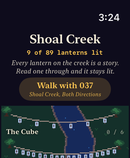 Apple Watch: the Shoal Creek home screen