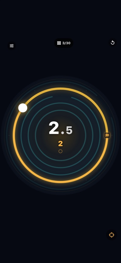 iPhone: the marble rolling round a brass ring inside smaller rings
